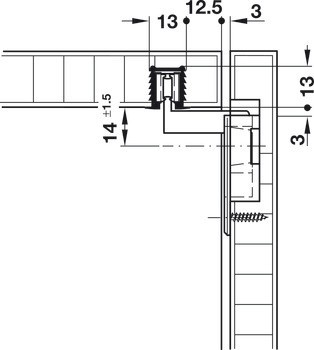Jednoduchá pojezdová kolejnice, Slido F-Line11, 12 kg, nahoře