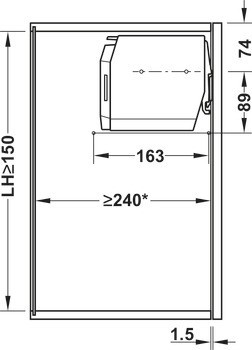 Jednotka zdvihacího mechanismu, Pro výklopné kování Aventos HK-S Tip-On