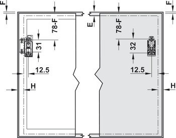 Jednotka zdvihacího mechanismu, Pro výklopné kování Aventos HK-S
