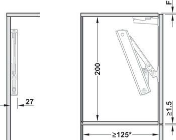 Jednotka zdvihacího mechanismu, pro výklopné kování Aventos HK-XS