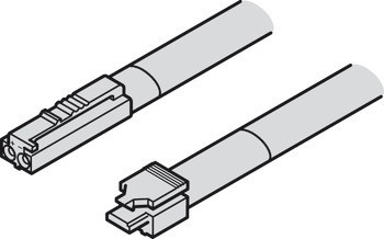 Kabel, pro Häfele Loox5, modulární, 12 V, s pojistným klipem, 2pólový (jednobarevná nebo tunable white 2vodičová technologie)
