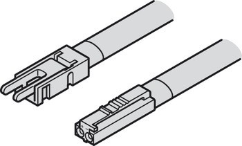 Kabel, pro Häfele Loox5 osvětlovací LED pásky, 24 V, 5 mm, 2pólový (jednobarevná nebo tunable white 2vodičová technologie)