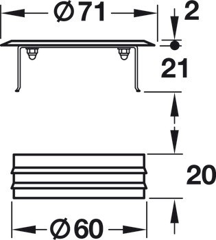 Kabelová průchodka, kulaté, Ø 71 mm