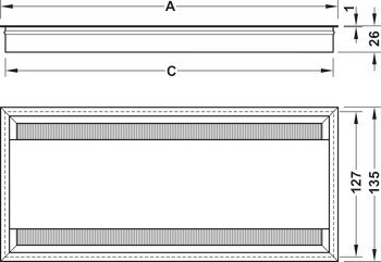 Kabelová průchodka, obdélníková, rozměr výřezu 110 mm