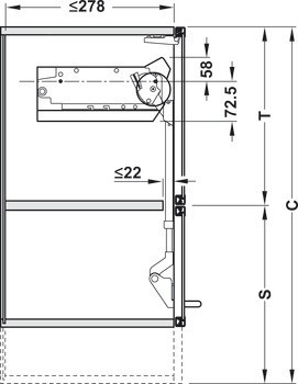 Kabelový rozvod, Blum Servo-Drive, s koncovkou kabelu Blum Servo-Drive, pro zkrácení na míru