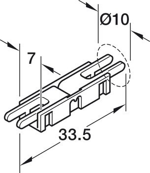 Klip konektor, pro Häfele Loox5 osvětlovací LED pásky, 5 mm, 2pólový (jednobarevná nebo tunable white 2vodičová technologie)