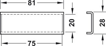 Klip pro popisek pro nábytkovou úchytku, transparentní plast, k nacvaknutí