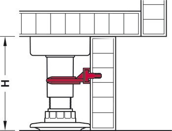 Klip pro soklový panel, pro soklový systém Häfele AXILO® 78