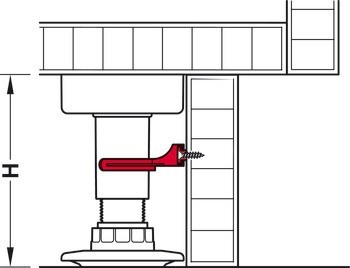 Klip pro soklový panel, Pro soklový systém Häfele Axilo® 78