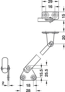 Klopna, pro dřevěné výklopy, se zajišťovacím mechanismem