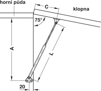 Klopna, pro dřevěné výklopy, se zajišťovacím mechanismem