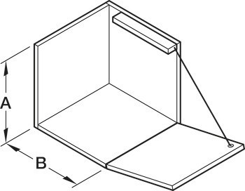 Klopna s tažným lankem, pro výklopy ze dřeva a s hliníkovým rámečkem, s nastavitelným brzdicím efektem