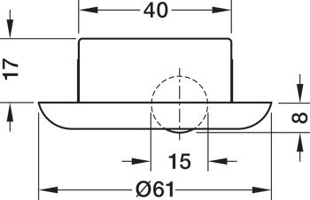 Kluzné kolečko, nosnost 50 kg, bez funkce brzdy, kluzné kolečko