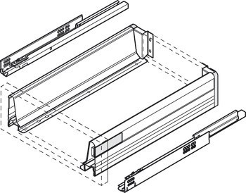 Kombi sady, Blum Orga-Line, Tandembox, pro zásuvky systémové výšky M, výška bočnice 83 mm