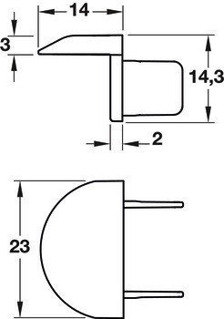 Koncová krytka, Pro Häfele Loox profil 1191