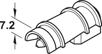 Koncová krytka, Systém Pre-wall pro zápustnou montáž, pro dvojitě děrovaný profil systému