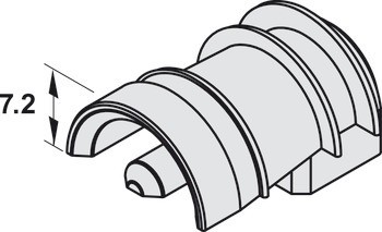Koncová krytka, Systém Pre-wall pro zápustnou montáž, pro dvojitě děrovaný profil systému