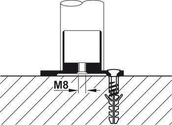 Koncový díl, k nasunutí, upevňovací materiály pro trubku relingu, systém barového relingu