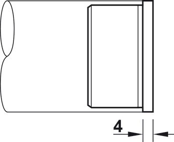 Koncový díl relingu, Plochý, k nalepení, systém barového relingu