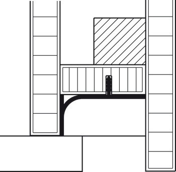 Koncový profil pro zapuštěný úchytkový profil, hliník, pro elektrické spotřebiče, Häfele Déco