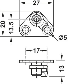 Konzole k přišroubování, Pro korpus, pro výklopné kování Häfele Maxi