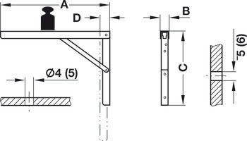 Konzole, nosnost 150 kg na pár, sklopné, ocel