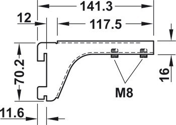 Konzole, pro vkládané skleněné police