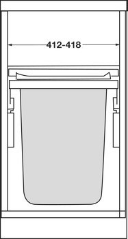 Koš na prádlo, pro montáž za čelo, koš na prádlo Hailo