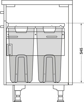 Koš na prádlo, pro montáž za čelo, koš na prádlo Hailo