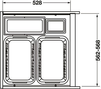 Koš na prádlo, pro montáž za čelo, koš na prádlo Hailo