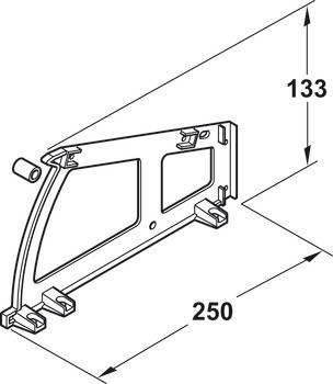 Kování botníku, s 1, 2 nebo 3 oddíly