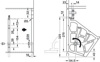 Kování botníku, s 3 oddíly
