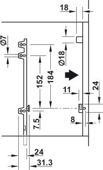 Kování botníku, s 1, 2 nebo 3 oddíly