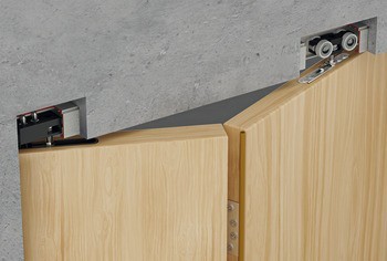 Kování pro dřevěné skládací dveře, Häfele Slido D-Fold21 50A / 50B, sada