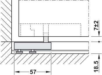 Kování pro dřevěné skládací dveře, Häfele Slido D-Fold21 50A / 50B, sada