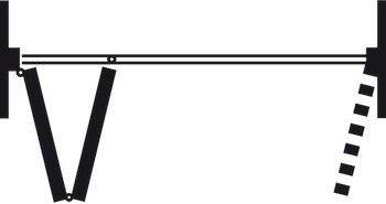 Kování pro dřevěné skládací dveře, Häfele Slido D-Fold21 50A / 50B, sada