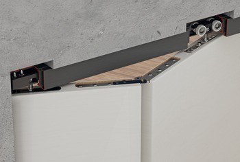 Kování pro dřevěné skládací dveře, Häfele Slido D-Fold21 50A / 50B, sada
