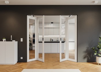 Kování pro dřevěné skládací dveře, Häfele Slido D-Fold21 50A / 50B, sada