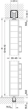 Kování pro dřevěné skládací dveře, Häfele Slido D-Fold21 50A / 50B, sada