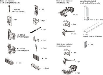 Kování pro otočně/posuvně skládací dveře, Hawa Folding Concepta III 20 Pull