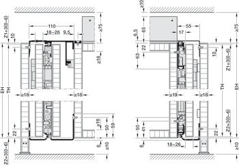 Kování pro otočně/posuvně skládací dveře, Hawa Folding Concepta III 20 Pull