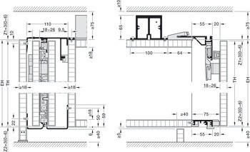 Kování pro otočně/posuvně skládací dveře, Hawa Folding Concepta III 20 Pull