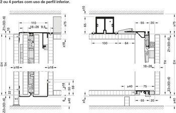 Kování pro otočně/posuvně skládací dveře, Hawa Folding Concepta III 20 Pull