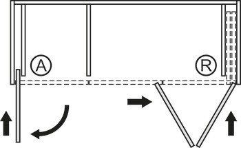 Kování pro otočně/posuvně skládací dveře, Hawa Folding Concepta III 20 Pull