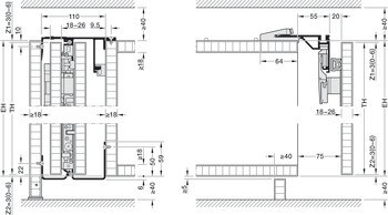 Kování pro otočně/posuvně skládací dveře, Hawa Folding Concepta III 20 Push