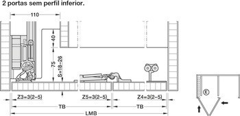 Kování pro otočně/posuvně skládací dveře, Hawa Folding Concepta III 25 Pull