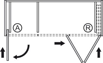 Kování pro otočně/posuvně skládací dveře, Hawa Folding Concepta III 25 Pull