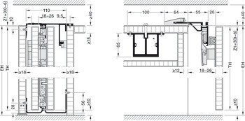 Kování pro otočně/posuvně skládací dveře, Hawa Folding Concepta III 25 Push