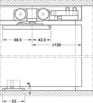 Kování pro posuvné dveře, Häfele Slido D-Line11 240C, sada