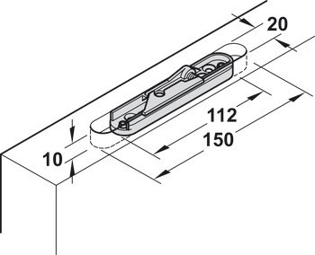 Kování pro posuvné dveře, Häfele Slido D-Line11 240C, sada